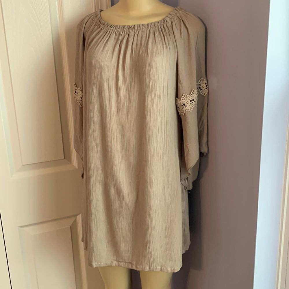 Designer Swimwear Swimsuit Cover-up Dress L beige